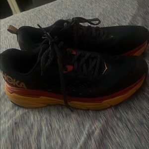 Hoka Men's Black and Orange Athletic Shoes